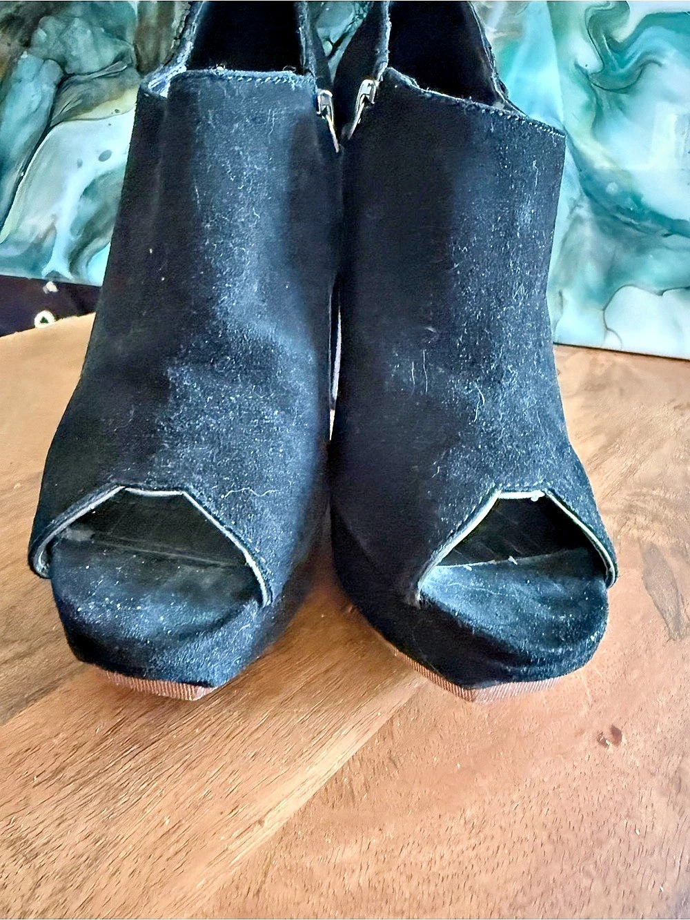 Sam Edelman Black Embellished Platform Heels
